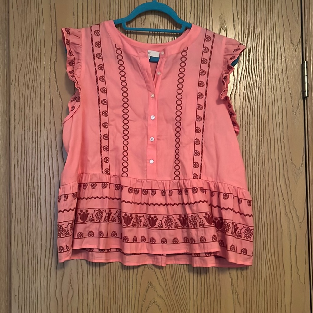 Pink Embroidered Top